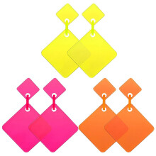 3 Paires de Boucles D'Oreilles NéOn des AnnéEs 80 Boucles D'Oreilles RéTro des AnnéEs 80 Boucles D'Oreilles Pendantes CarréEs pour Femmes Filles