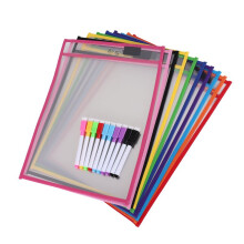 Trocken Abwischbare Taschen HüLlen, (10 Pack) A4 Papier Job Ticket Halter, Wiederverwendbare Trocken Abwischbare BläTter für Klassenzimmer