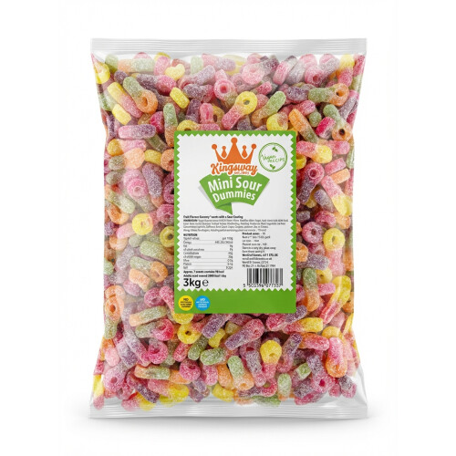 Kingsway Vegan Mini Sour Dummies 3kg Bulk Sweets Bag