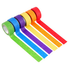 Colored Masking Tape,Colored Painters Tape for Arts and Crafts, Labeling or Coding - 6 Different Color Rolls - Masking Tape 1 Inch X 13 Yards (2.4Cm X