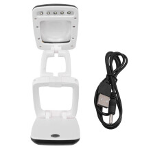 Lighted Desk Magnifying Glass Lamp with Light Stand Led Portable Pocket Magnifier Visor Folding 3X for Reading, Hobby