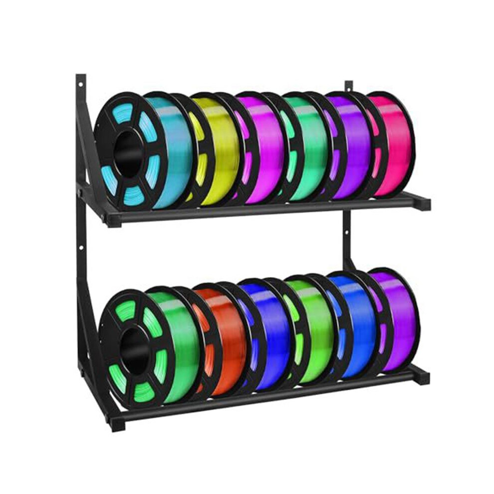 Wall Mount Filament Storage Rack- Wall Mount 3D Printer Filament Storage Rack 2 Tier Filament Spool Holders Racks 6133606707876