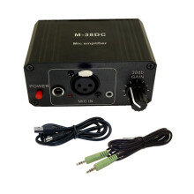 Protable Microphone Preamp 48V Phantom Power High Gain XLR Output Mic Preamplifier for Dynamic/Condenser Microphone A
