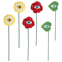 6 STUKS Hars Plant Ogen Stakes Nieuwigheid Rose Zonnebloem Groen Laat Plant Tuin Stakes Grappige Bloemen Plant Pick Ornamenten
