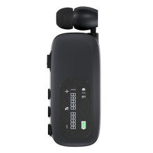 Business Clip-Oortelefoon Handsfree V5.4 LCD-Scherm Oproep Ruisonderdrukking Hoofdtelefoon in Lotus Mat Zwart