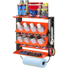 SprayCan Holder, Lube Can Wall Mount Storage Rack Heavy Duty Paint Bottle Organizer for Garage & Home 8 Can Holes