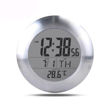 Horloge Murale Numérique pour Salle de Bain et Douche, Étanche, Résistante à L'Humidité, Grand Écran, Calendrier (Mois et Date)