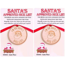 Nice List Medals Christmas Cards Christmas Cards List with Wooden Medals Aesthetic Christmas Decoration Christmas Box