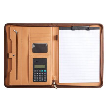 Portfoliomappe Aus Leder mit ReißVerschluss für Damen/Herren, Business-Padfolio mit Griff, Konferenz-Notizblockmappe für die Stirn