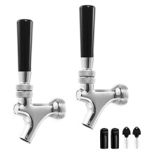 2Pcs Draft Keg Tap Beer Faucet, Stainless Steel Core Polished Brass Kegerator Faucets with Handle, Keg Faucet