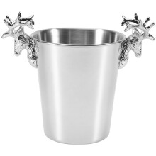 Stainless Steel Ice Buckets,Deer Handle,Insulated Ice Bucket,Wine Buckets Champagne Bucket for Paties and Bar (S)