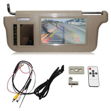 7Inch Beige Car Left Sun Visor Rear View Mirror Screen LCD Monitor 2 Channel Video