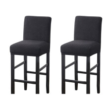 RéUtilisable Pub Comptoir Tabouret Chaise Couvre Housse Stretch Amovible Lavable Salle à Manger Chaise Couvre pour Cuisine Noir