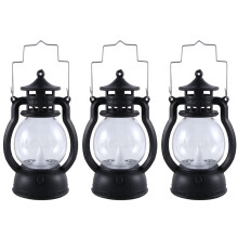 12 Pcs Lantern Decorative with LED Candle Vintage Lantern Hanging Candle Lanterns Battery Operated Lantern Black
