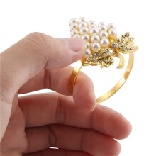 12 Piezas Anillos de Servilleta de Perlas Forma de Uva Dorada Servilletero Soporte Hebilla Servilleteros Boda Fiesta DecoracióN de la Mesa Hebillas