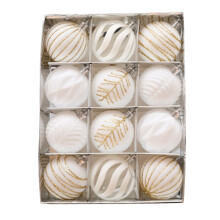 12PCS 6CM Christmas Ornaments Tree Decorations for Holiday Wedding Christmas Tree Decoration Hanging D