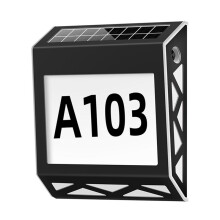 Waterproof Street Sign Solar Digital House Light Number Wall Light Address Sign Number Plate Suitable for Garden A