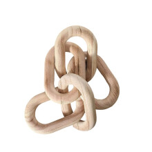 Wood Chain Link Decor,21.6 Hand Carved Decorative Wood Chain,Contemporary Home Decor for Farmhouse Shelf&Side Table B