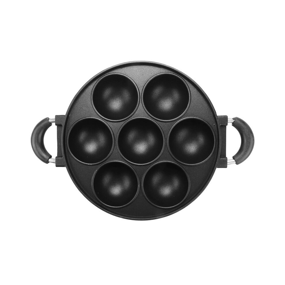 7 Hole Cooking Cake Pan Cast Iron Omelette Pan Non-Stick Cooking Pot Breakfast Egg Cooker Cake Mold Kitchen Cookware