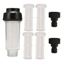 Tuyau D'Arrosage pour Filtre à Eau, PréFiltre à Eau de 3/4 Pouces avec 5 Inserts de Filtre + 2 Adaptateurs Rapides