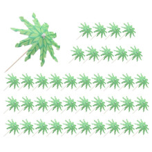 Green Coconut Tree Toothpicks Paper Umbrellas Toothpicks Handmade Cocktail Parasol Sticks for Cocktail Decorations