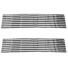 Striped Table Runner Polyester Table Decor Tablecloth for Indoor Outdoor Events Family Dinner(Black and White,2 Pack)