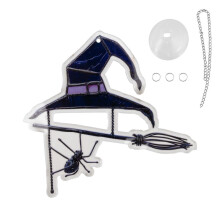 Halloween Spooky Suncatcher for Window Panels Sun Catcher, Unique Spooky Halloween Ornament Decorations for Home E