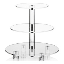 3 Tier Acrylic Cupcake Stand,Rounded Cupcake Display Stand for Birthday, Baby Shower,Tea Party and Wedding Decor