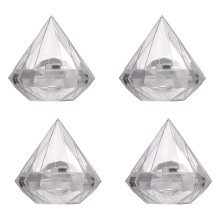 12PCS Transparent Diamond Shape Candy Box Wedding Favor Gift Boxes Party Box Clear Plastic Container Home Decor Gift