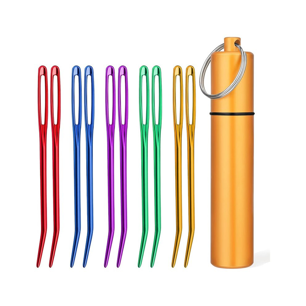 10Pcs Yarn Needles, Darning Needles, Large Eye Weaving Needle, Yarn Needle For Crocheting With Aluminum Storage 6031501337917