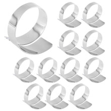 12Pcs Steel Color Metal Table Decor Napkin Ring Holder Spring for Wedding Setting, Easter Dinner, Valentine's Day