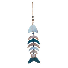 Houten Visdecor Hangende Vis Handgesneden Vismuurdecoratie voor Nautisch Thema Strandthema-Meerhuis Hangend Ornament B
