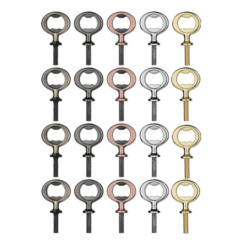 20PCS Metal Beer Opener, Flat Opener Inserts Kit, Threaded Beer Opener for DIY Projects
