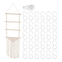 Headband Holder Hair Bows Organizer for Girls, Baby Hair Bow Holder Hair Clips Organizer with 30 Pcs Plastic Hooks