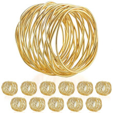 Soportes de Servilleteros de Malla de Alambre Trenzado para Fiestas, Bodas, Reuniones NavideñAs, Dorado, 12 Uds.