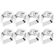 8 Piezas Clip de Mantel de Acero Inoxidable Plateado Clip de FijacióN de Mesa en Forma de Hoja Creativa Estante de Mantel Antideslizante Engrosado