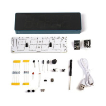 Kit Électronique de Bricolage Numérique RVB Coloré LED Réveil Suite 4 Chiffres Date Température Horloge Projet de Soudure Pratique, B