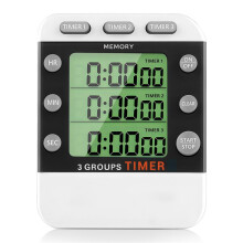 Doppio Timer da Cucina Digitale, Timer per Conteggio Avanti/Indietro un 3 Canali, Triplo Timer di Cottura, Ampio Display, Allarme Volume Alto