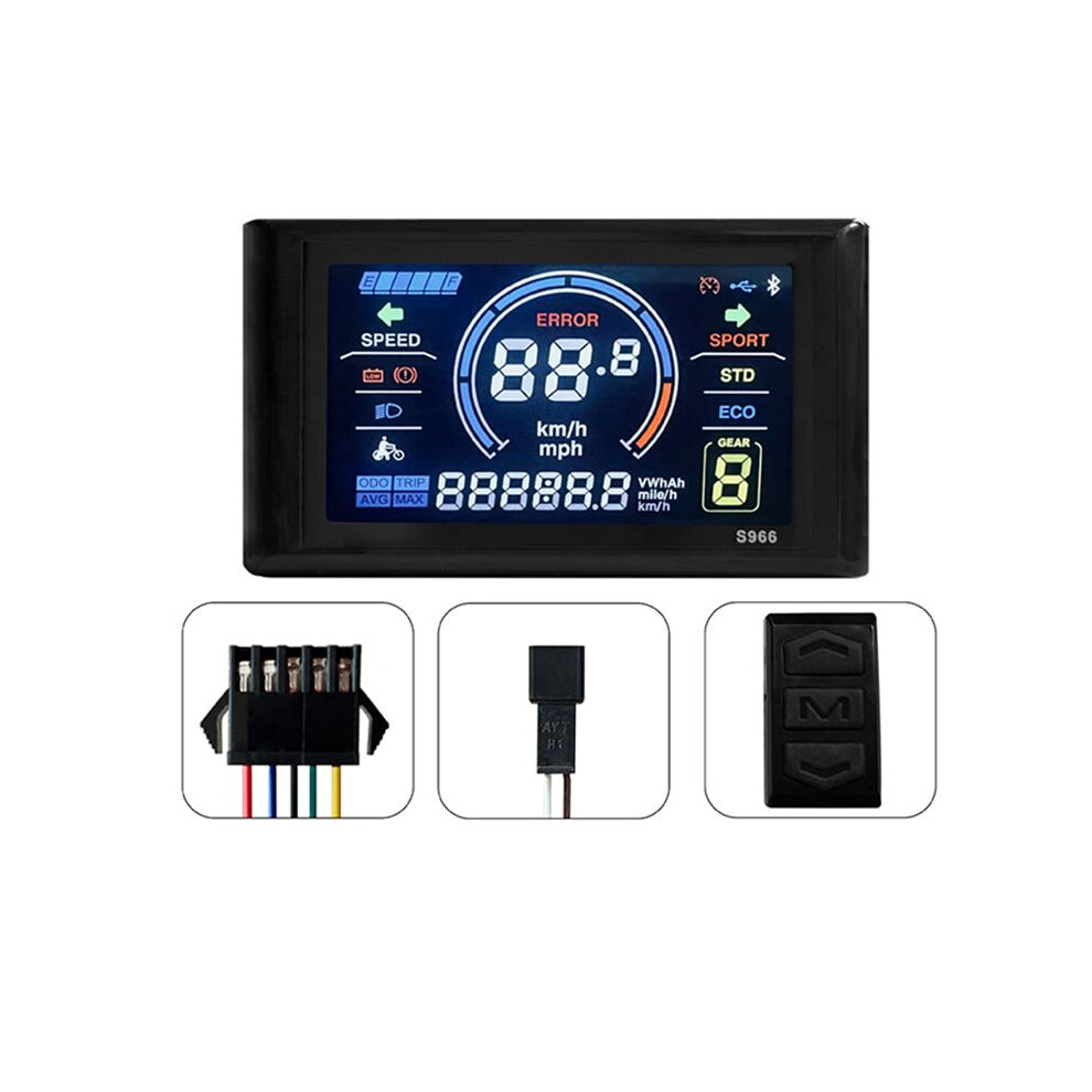 24-72V E-Bike Lcd-S966 Colorful Display Control Panel With Nfc Function Sm Plug Electric Bicycle Accessories 4711897174236