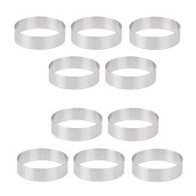 Circulaire en Acier Inoxydable Anneau Tour Gâteau Moule Outils de Cuisson Perforé Gâteau Mousse Anneau