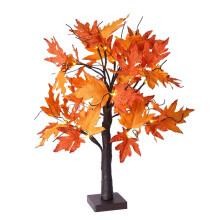 Herbstdekoration Ahornblatt-Baumbeleuchtung mit 24 LEDs, 60 cm GroßEr Lichterbaum mit HerbstbläTtern, Dekoration für Tischherbst