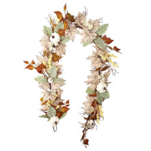 Fall Decor - Fall Garland -6Ft Autumn Leaf Pumpkin Berry Garland - Fireplace Thanksgiving Halloween Harvest Decorations