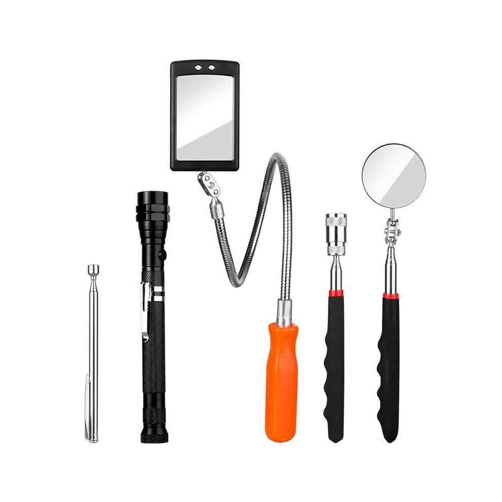 Telescoping Magnetic Pickup Tool Set,Magnet Flashlight With Mechanic Inspectionmirror 360 Swivel For Mechanic Checking 4712562599590