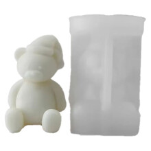 2 Szt. Christmas Bear Świeca Silikonowa Forma Diy Cartoon Bear Zapachowa Świeca Gipsowa Mydło Żywica Cement Formy do Tworzenia Narzędzi