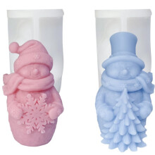 2 Sztuk Santa Hugging Snowflake Silikonowa Forma DIY Choinka Stary Człowiek Zapachowa Świeca Gipsowa Mydło Żywica Forma Domowe Rękodzieło