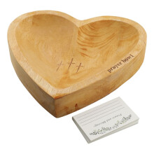Heart Prayer Bowl, Dough Bowl with 24 Prayer Cards, Religious Gifts, Christian Gifts, Congregation Gifts