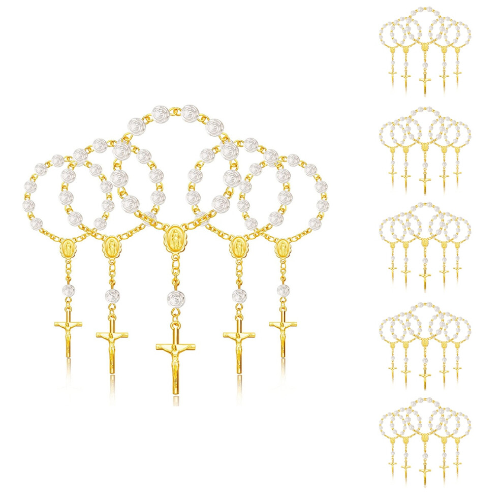 30Pcs Baptism Rosary Acrylic Rosary Beads Rosaries With For The First Communion Baptism Party Favors Melitt