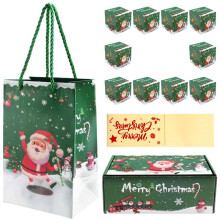 Christmas Money Box Set Gift Box Explosion for Money Christmas Money Box for Cash Present Pull (Green 10pcs)