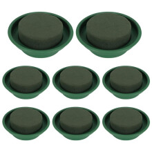 8 Pack Floral Foam Round Bowls DIY Flower Arrangement Kit Green Round Wet Floral Foam Blocks for Wedding Decor