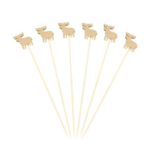 200 Pezzi di Stuzzicadenti per Cocktail Natalizi, Bastoncini, Spiedini Decorativi, Stuzzicadenti per Feste di Natale per Guarnire il Cibo, Bastoncini